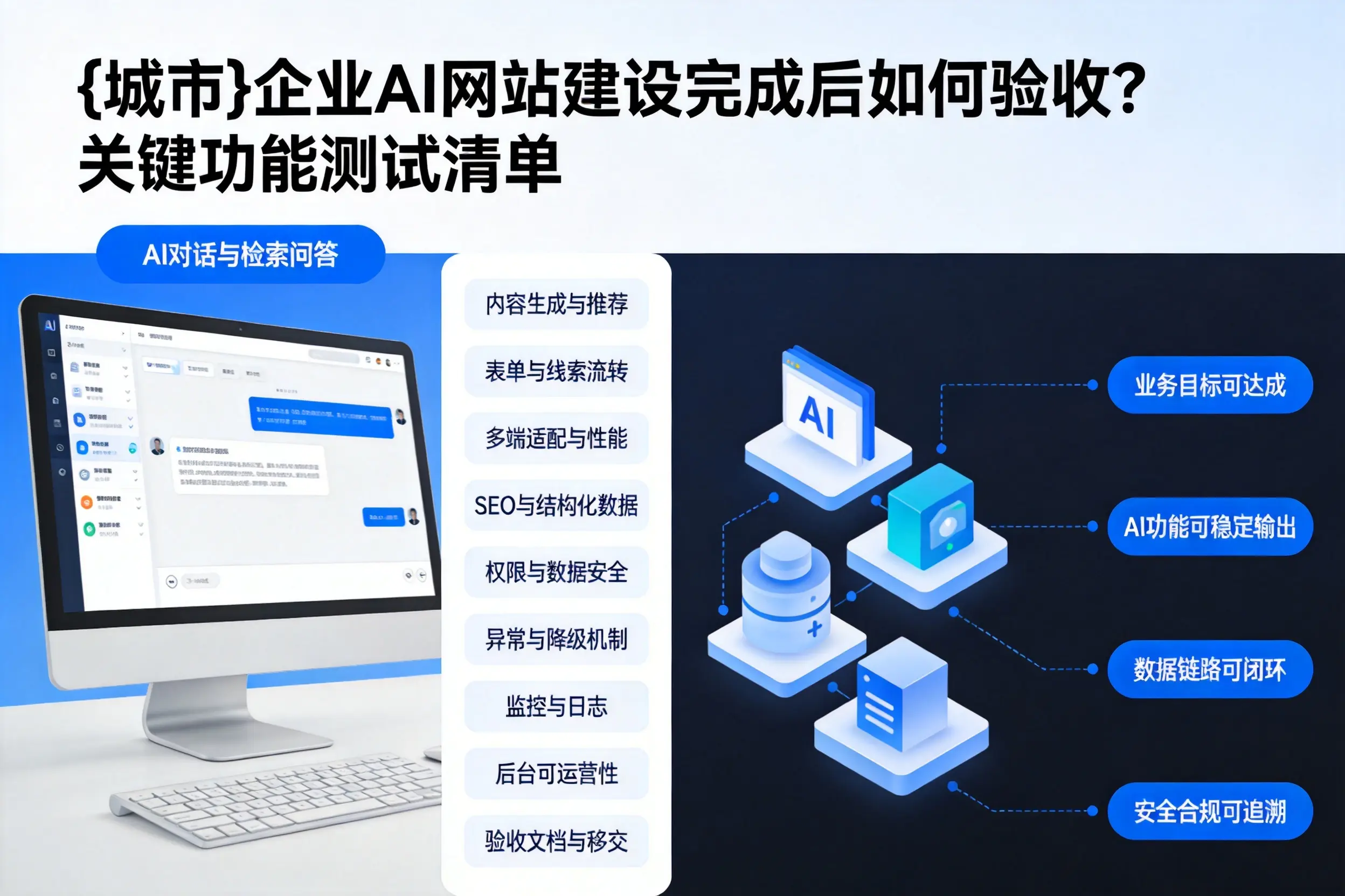六盘水企业AI网站建设完成后如何验收？关键功能测试清单