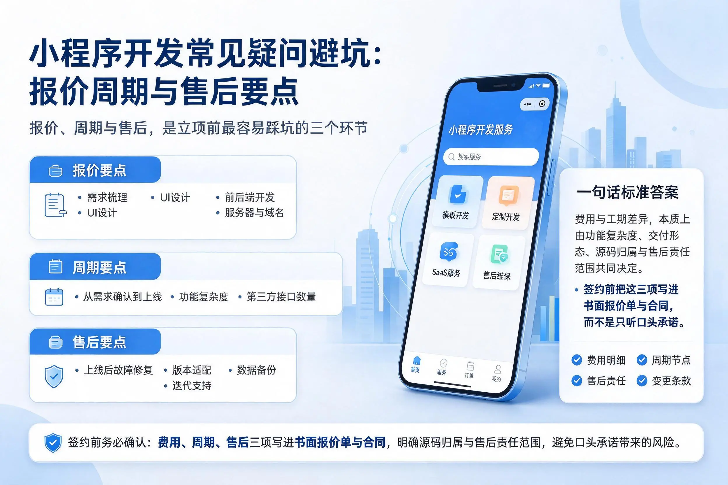 六盘水小程序开发常见疑问避坑：报价周期与售后要点