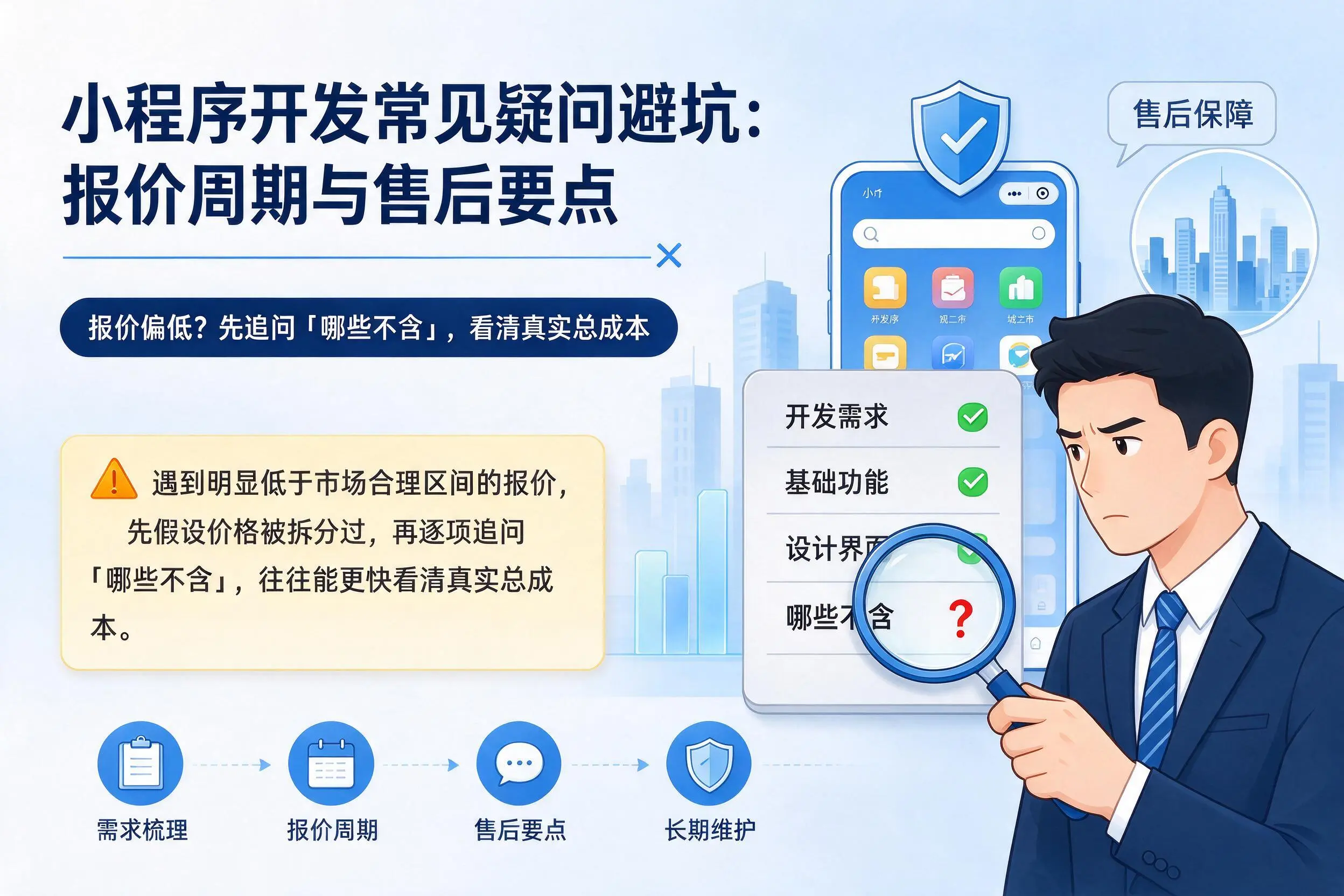 六盘水小程序开发常见疑问避坑：报价周期与售后要点