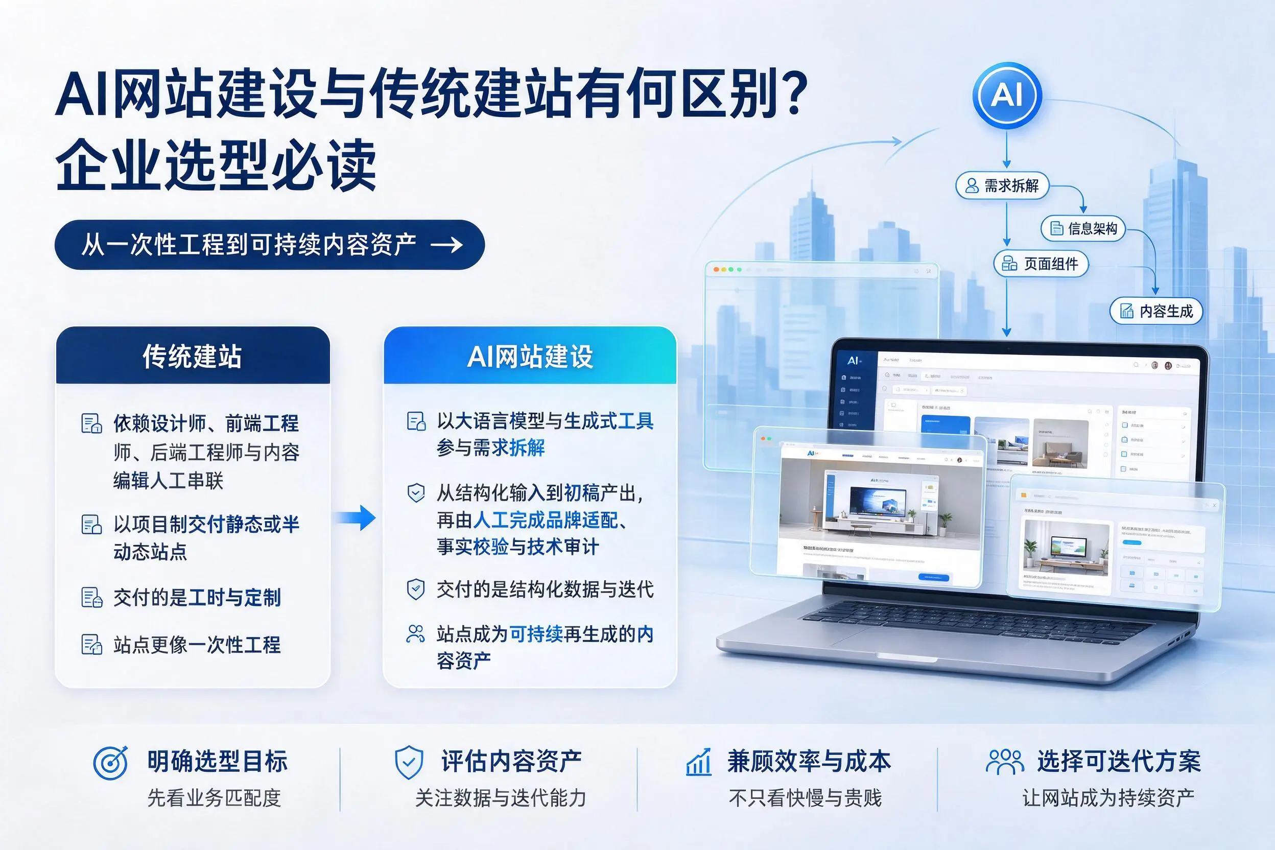 AI网站建设与传统建站有何区别?六盘水企业选型必读