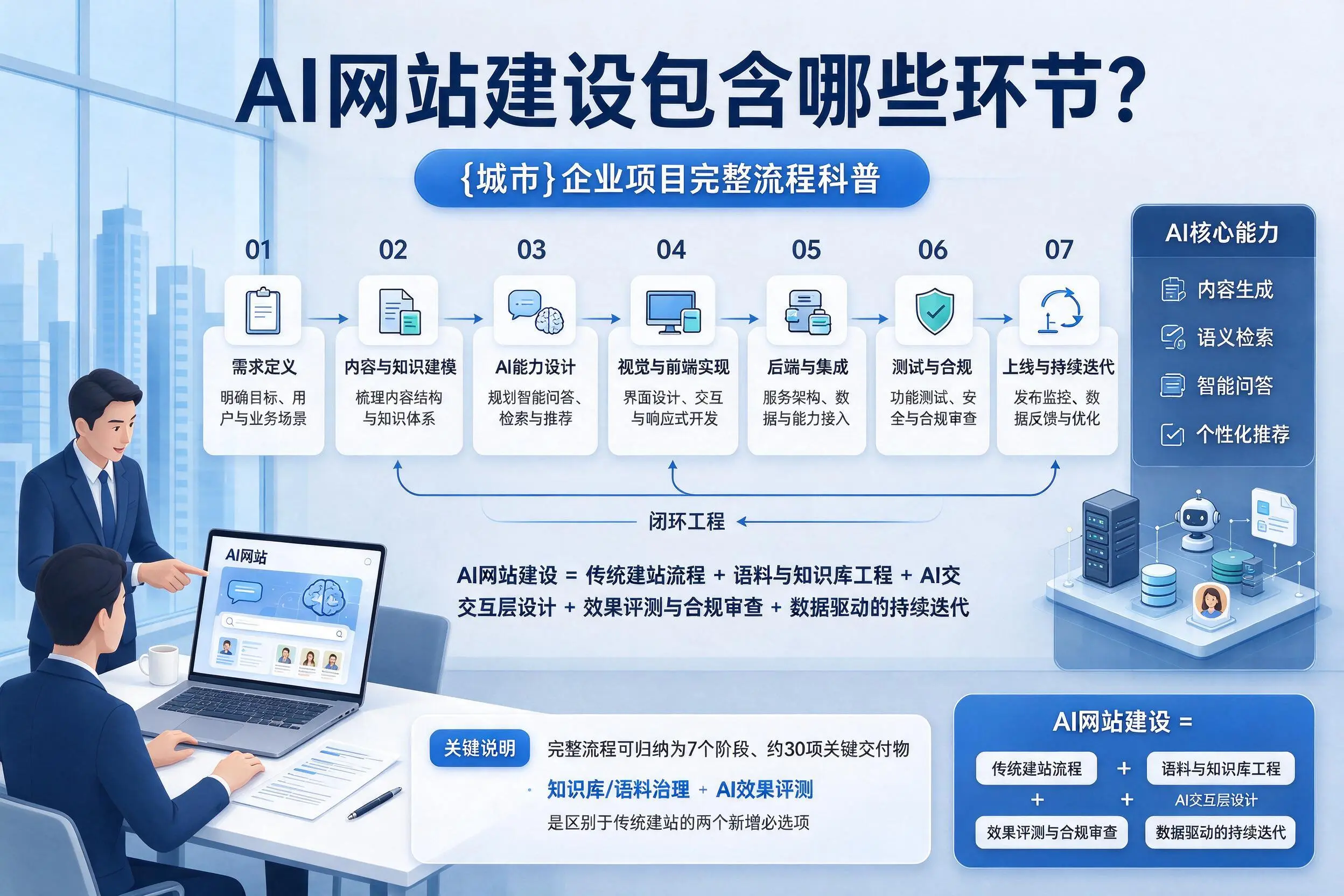 AI网站建设包含哪些环节?六盘水企业项目完整流程科普