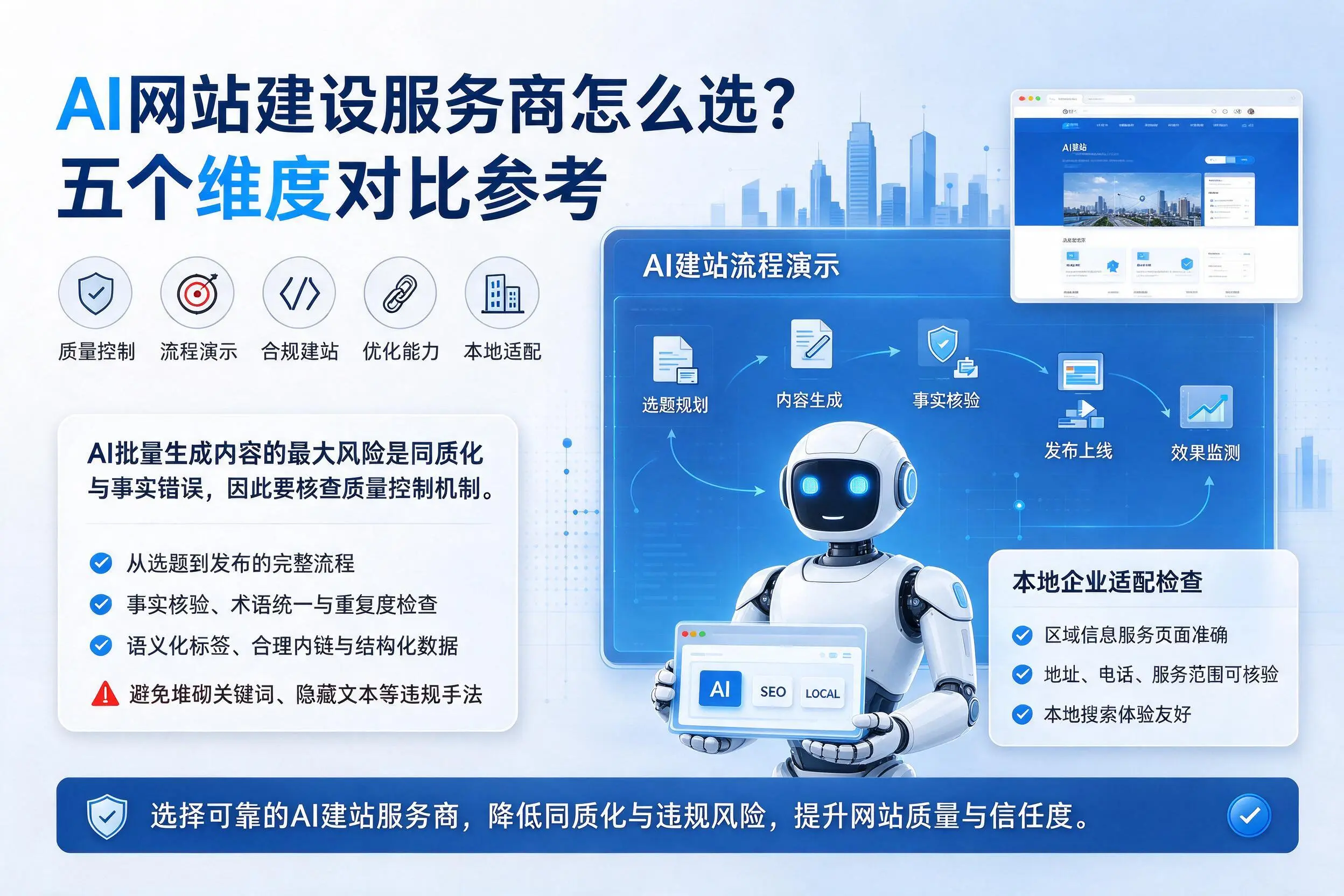 六盘水AI网站建设服务商怎么选?五个维度对比参考