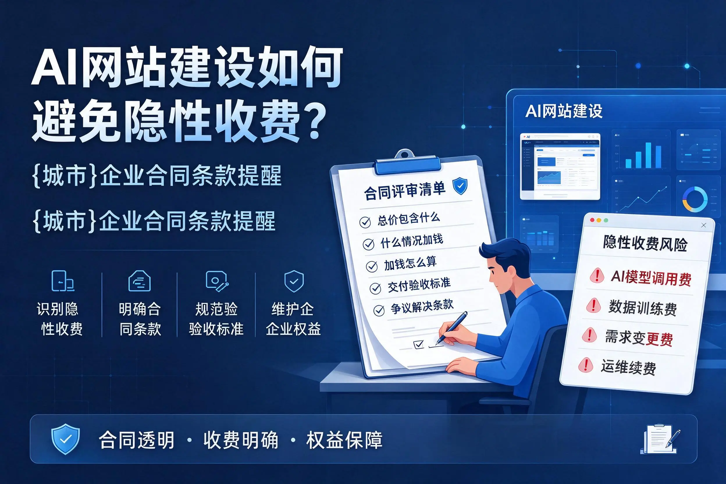 AI网站建设如何避免隐性收费？六盘水企业合同条款提醒